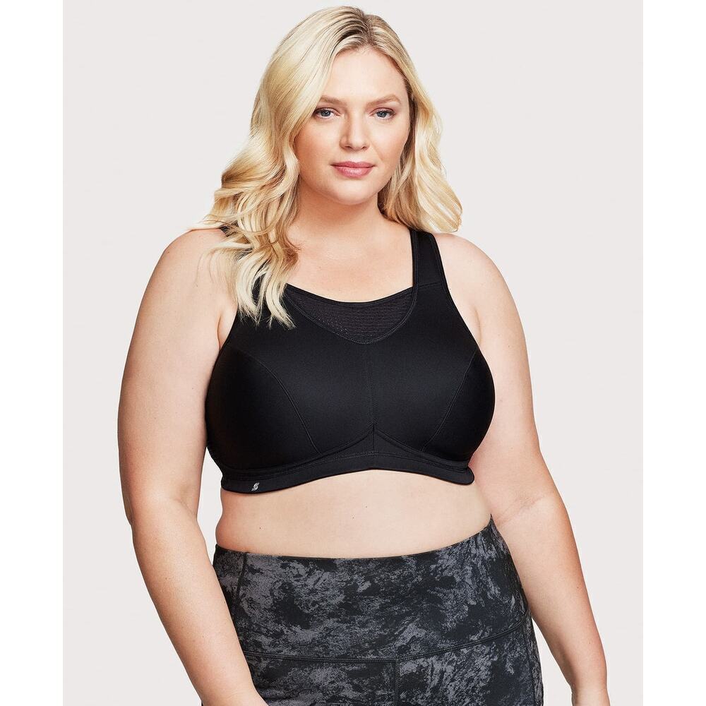 Glamorise No-Bounce Camisole Elite Sports Bra black new sz 46F WL70